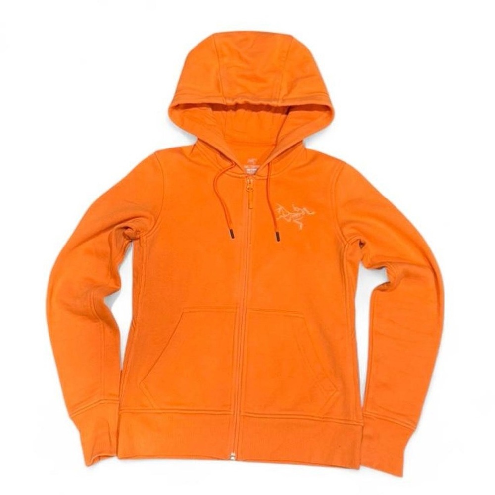 Arc'teryx Orange Logo Zip Up Hoodie